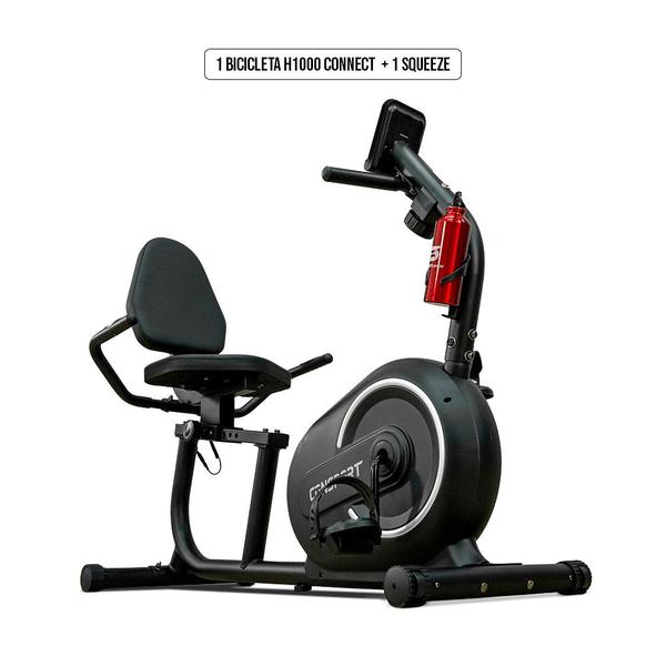 Imagem de Bicicleta Ergométrica Horizontal H1000 Conect Exercícios Academia Treino em Casa com Garrafa Consport Porta Celular E Tablet 