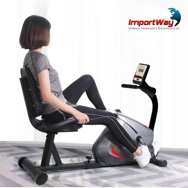 Imagem de Bicicleta Ergométrica Horizontal Magnética com Monitor IMPORTWAY