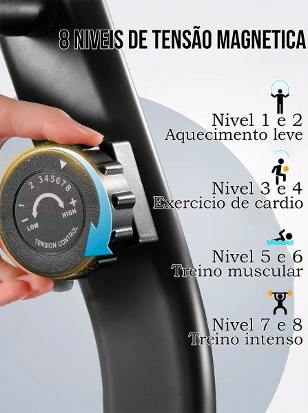 Imagem de Bicicleta Ergometrica Horizontal Magnetica Com Monitor para ver Calorias queimadas e distancia