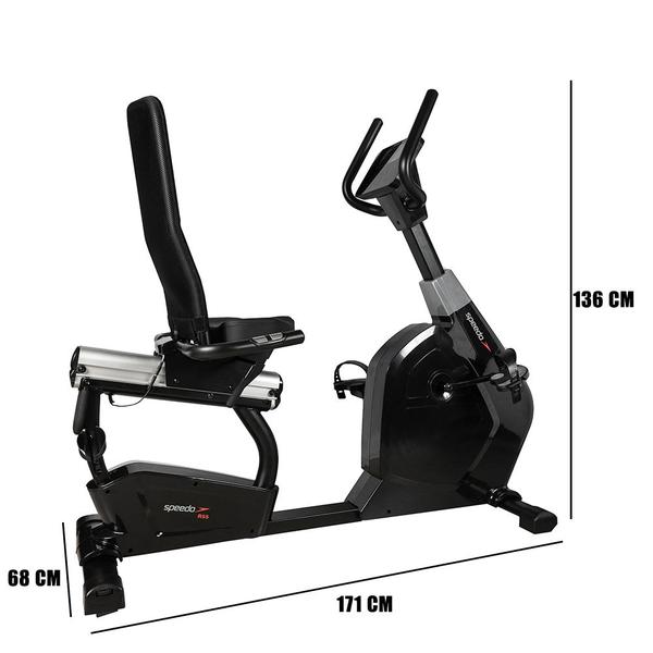 Imagem de Bicicleta Ergométrica Horizontal Speedo R55-SG Painel Completo com Conexão Bluetooth para Apps de Treino