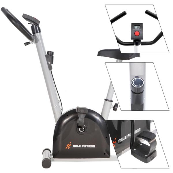 Bicicleta Ergométrica Mile Fitness Residencial 21 velocidades Compacta Preta e Cinza Monit... Bicicleta Ergométrica Mile Fitness Residencial 21 velocidades Compacta Preta e Cinza Monit...