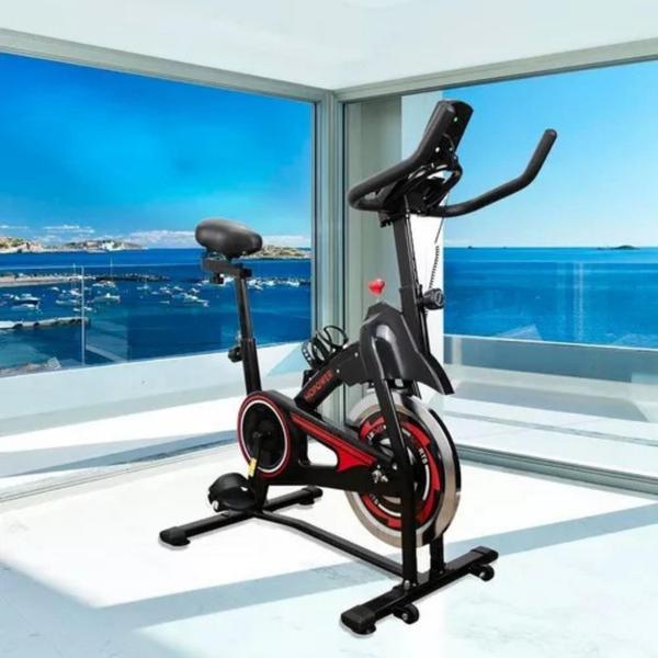 Imagem de Bicicleta Ergométrica Para Spinning Preto E Vermelho