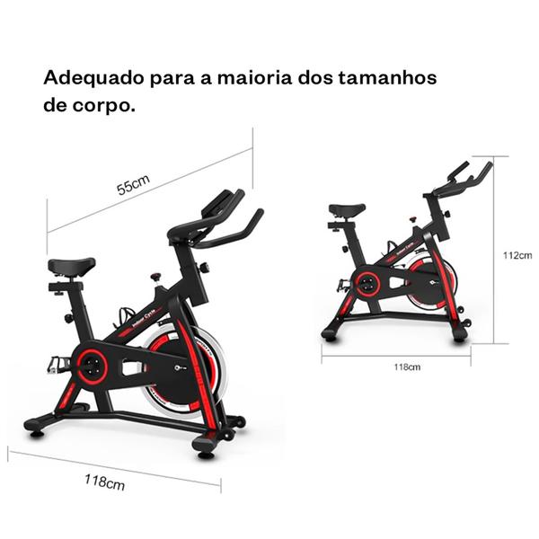 Imagem de Bicicleta Ergométrica Spinning Ajustável  Vertical  Com Monitor Fitness Academia Cor Preta