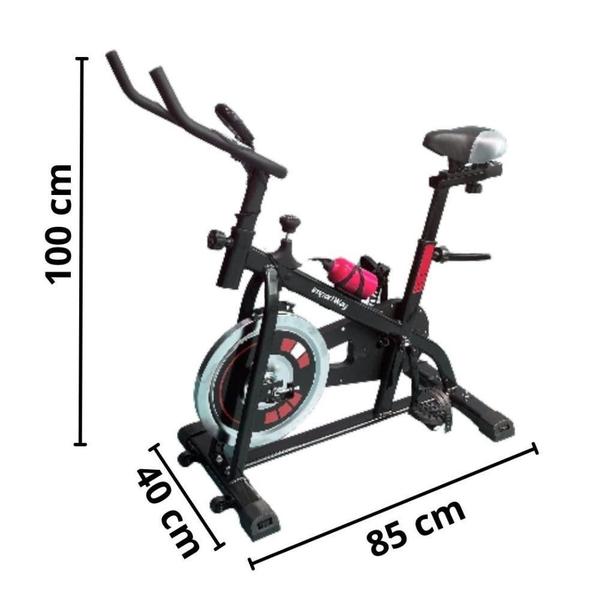 Imagem de Bicicleta Ergométrica Spinning até 120 kg com Inércia 8 kg Vermelho IWBES8VM IMPORTWAY