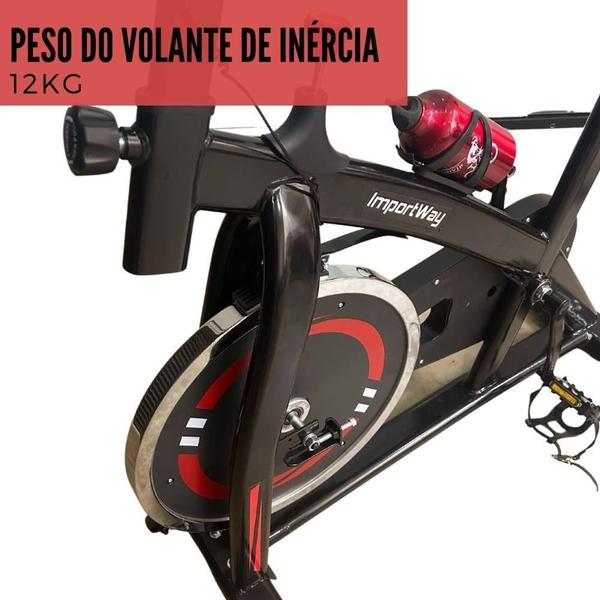 Imagem de Bicicleta Ergométrica Spinning até 120kgs com Inércia 13kgs Vermelho IWBES13VM IMPORTWAY