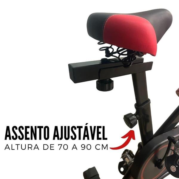 Imagem de Bicicleta Ergométrica Spinning até 120kgs com Inércia 13kgs Vermelho IWBES13VM IMPORTWAY