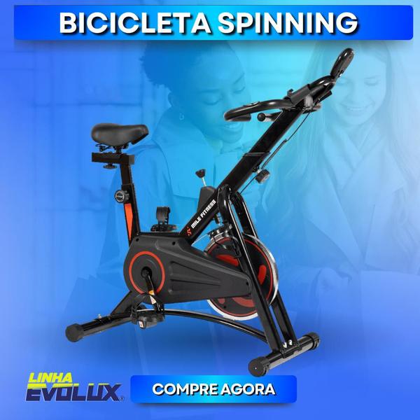 Imagem de Bicicleta Ergométrica Spinning Evopro Roda de Inercia até 130kg Mecânica Potência em Movimento Desempenho e Estilo para Seus Treinos