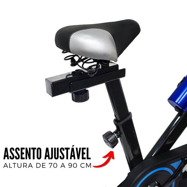 Imagem de Bicicleta Ergométrica Spinning Profissional Mecânica 13 Kg Suporta 120 Kg Azul Importway Iwbes-13 Az