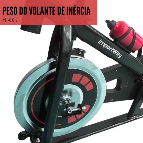 Imagem de Bicicleta Ergométrica Spinning Profissional Mecânica 8 Kg Suporta 120 Kg Importway Iwbes-8