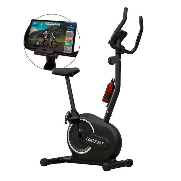 Imagem de Bicicleta Ergométrica Vertical Consport V-1000 CONNECT Exercícios Em Casa Fitness Treinamento Treino Em Casa Pedalar Regulagens Carga Preto