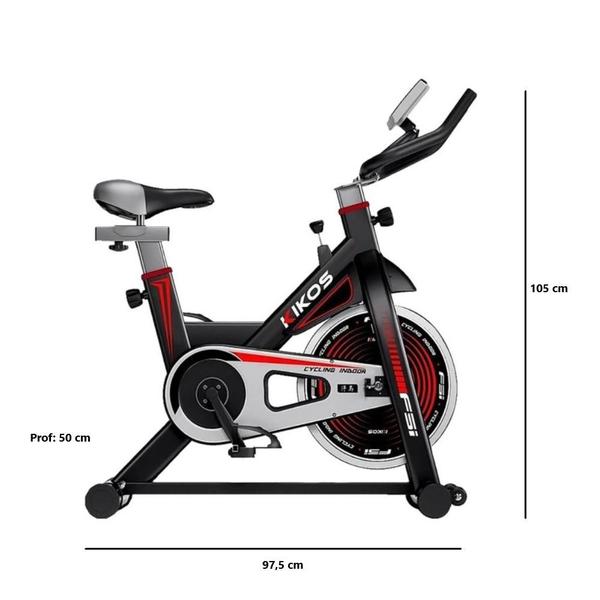 Imagem de Bicicleta Ergométrica Vertical Spinning Kikos Profissional F5i com Roda de Inércia de 10 Kg