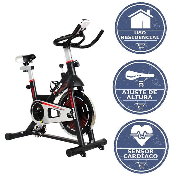 Imagem de Bicicleta Ergométrica Vertical Spinning Kikos Profissional F5i com Roda de Inércia de 10 Kg