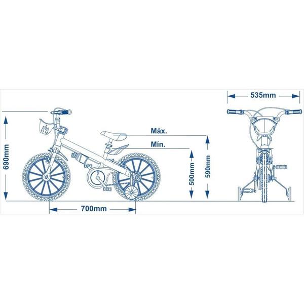 Imagem de Bicicleta Extreme Aro 16 Laranja/Preto Aro de Nylon