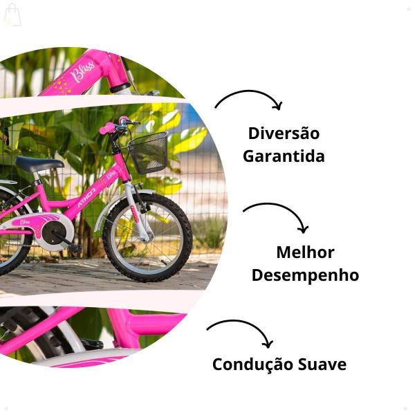 Imagem de Bicicleta Feminina Aro 16 Novo Modelo Bliss Rosa