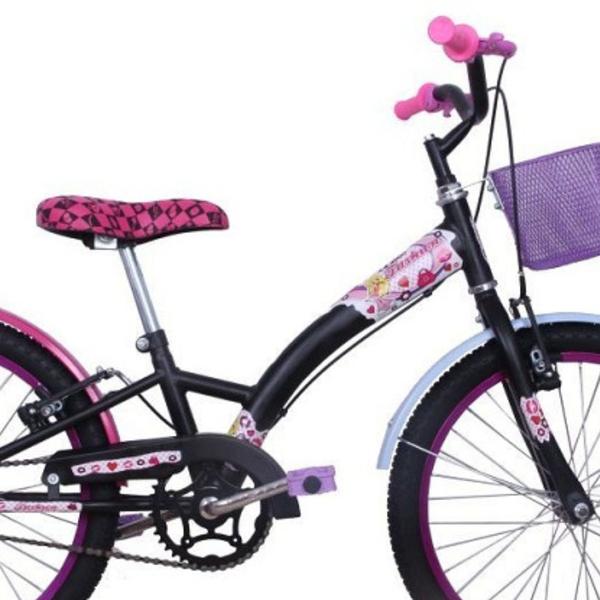 Imagem de Bicicleta Feminina Aro 20 Fashion High com Cestinha Preta