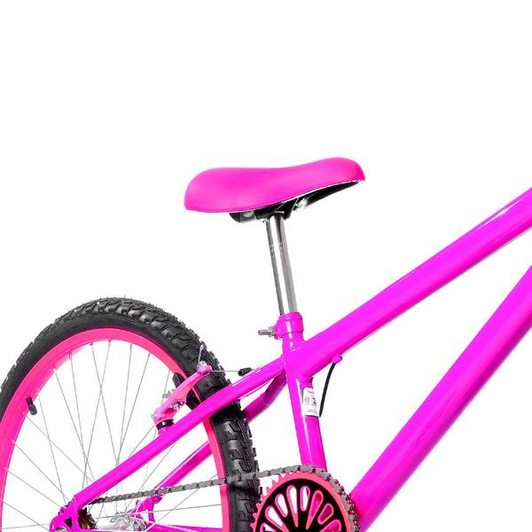 Imagem de Bicicleta Feminina Aro 24 Alumínio Colorido Garrafinha Fon Fon Retrovisor + Cadeirinha de Boneca