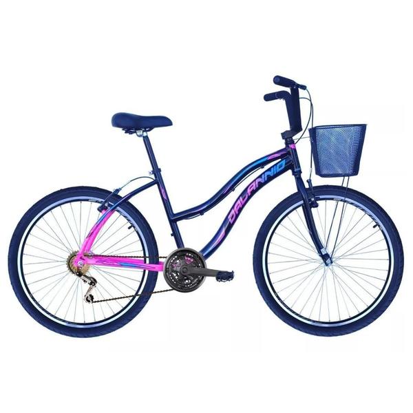 Imagem de Bicicleta Feminina Aro 26 18V Beach em Alumínio Preto com Rosa