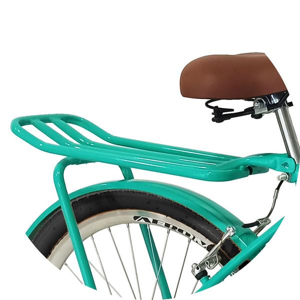 Imagem de Bicicleta Feminina aro 26 com cesta 6 machas retrô verde