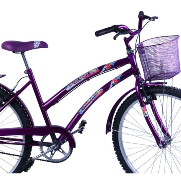 Imagem de Bicicleta Feminina Aro 26 com cestinha Susi Violeta