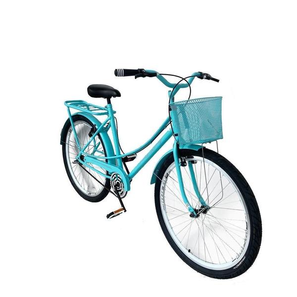 Imagem de Bicicleta Feminina Aro 26 Urbana Cestinha Freios V Brake Revisada e Lubrificada