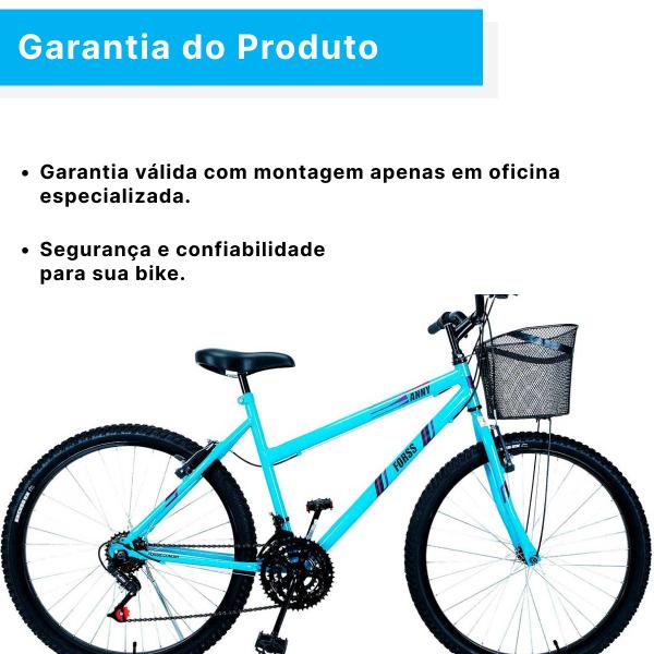 Imagem de Bicicleta Feminina Forss Anny Aro 26 C/cestinha 18 Marchas