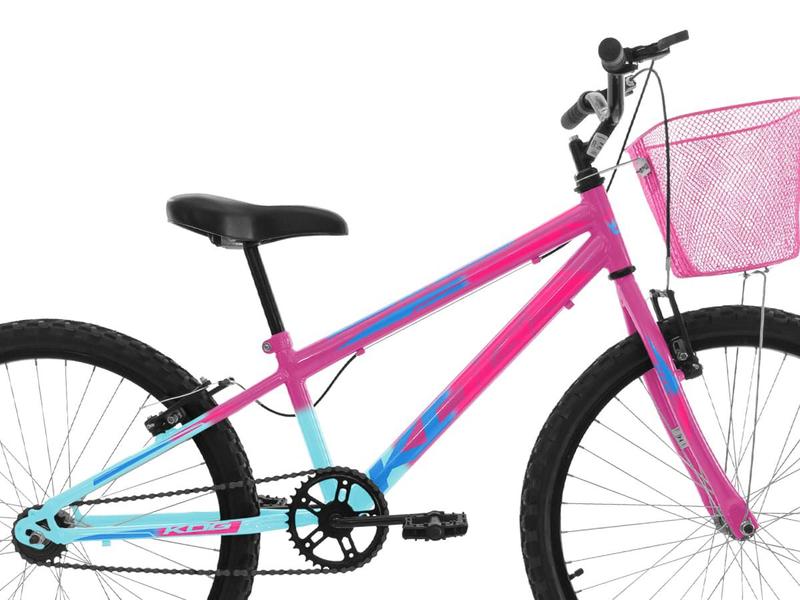 Imagem de Bicicleta Feminina Infantil Aro 24 KOG - Perfeita para Presentear, com Cestinha e Preço Especial!