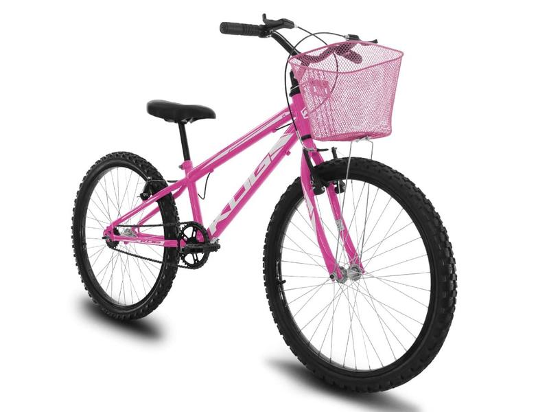 Imagem de Bicicleta Feminina Infantil Aro 24 KOG - Perfeita para Presentear, com Cestinha e Preço Especial!