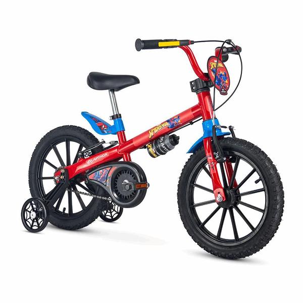 Imagem de Bicicleta Homem Aranha Aro 16 Vermelho Infantil Spider Man Aro de Nylon