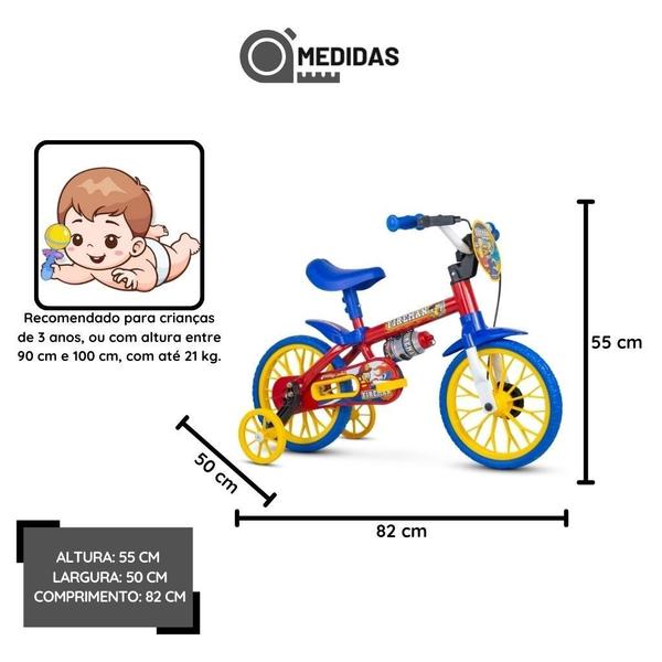 Imagem de Bicicleta Infantil Aro 12 Com Rodinhas Fireman E Capacete