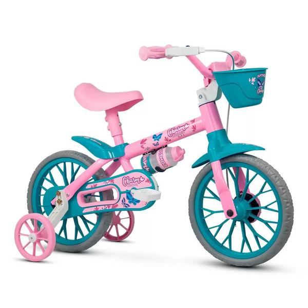 Imagem de Bicicleta Infantil Aro 12 com Rodinhas Menina Charm - Nathor