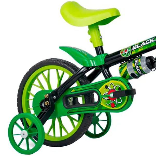 Imagem de Bicicleta Infantil Aro 12 com Rodinhas Menino Black 12 - Nathor