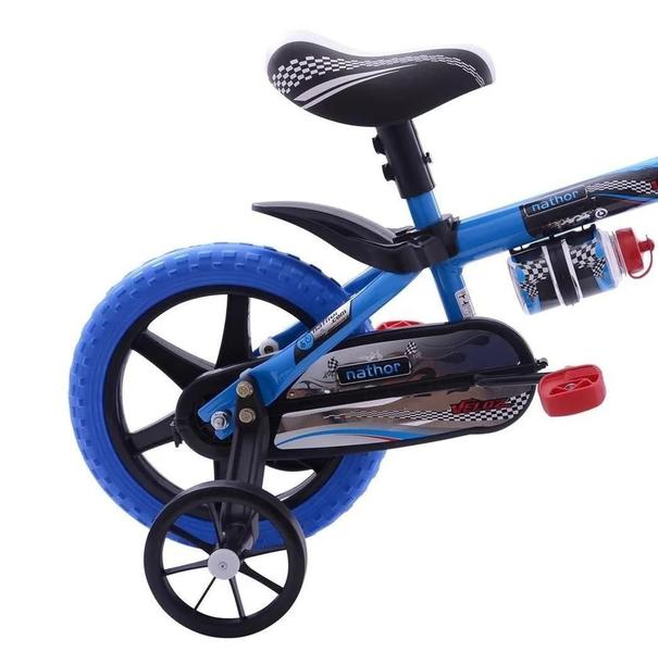 Imagem de Bicicleta Infantil Aro 12 Com Rodinhas Nathor Veloz Azul