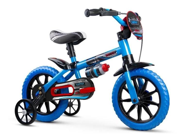 Imagem de Bicicleta Infantil Aro 12 Com Rodinhas Nathor Veloz Azul