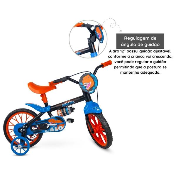 Imagem de Bicicleta Infantil Aro 12 com Rodinhas Power Rex - Caloi