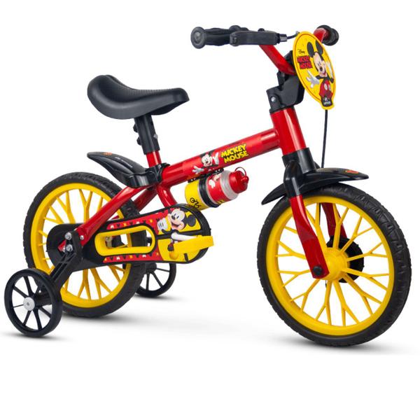 Imagem de Bicicleta Infantil Aro 12 Disney Mickey Princesas Nathor a Partir de 3 Anos com Rodinhas Meninos e Meninas