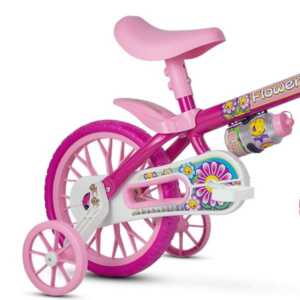 Imagem de Bicicleta Infantil Aro 12 Flower com Capacete Rosa - Nathor