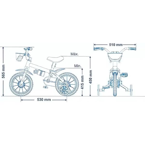 Imagem de Bicicleta Infantil Aro 12 Nathor Charm Rosa Menina 2-5 Anos