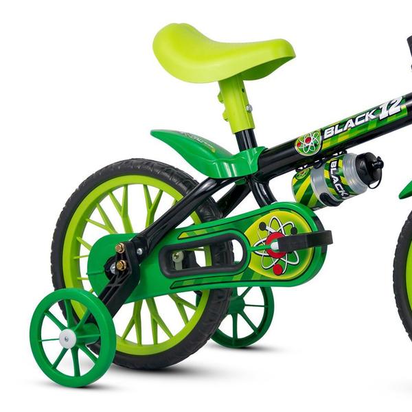 Imagem de Bicicleta Infantil Aro 12 Nathor Com Rodinhas Menino Black12