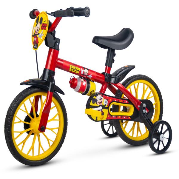 Imagem de Bicicleta Infantil Aro 12 Nathor Mickey Bike Rodinha Garrafa