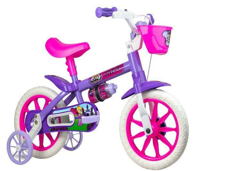 Imagem de Bicicleta Infantil Aro 12 Nathor Violet - Roxa com Rodinhas