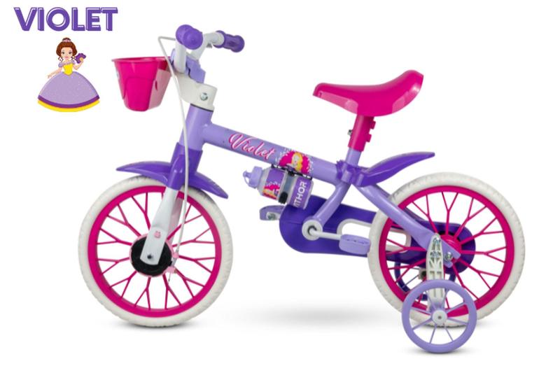 Imagem de Bicicleta Infantil Aro 12 Nathor Violet (SKU: 37_02) Lilas com Rodinhas 