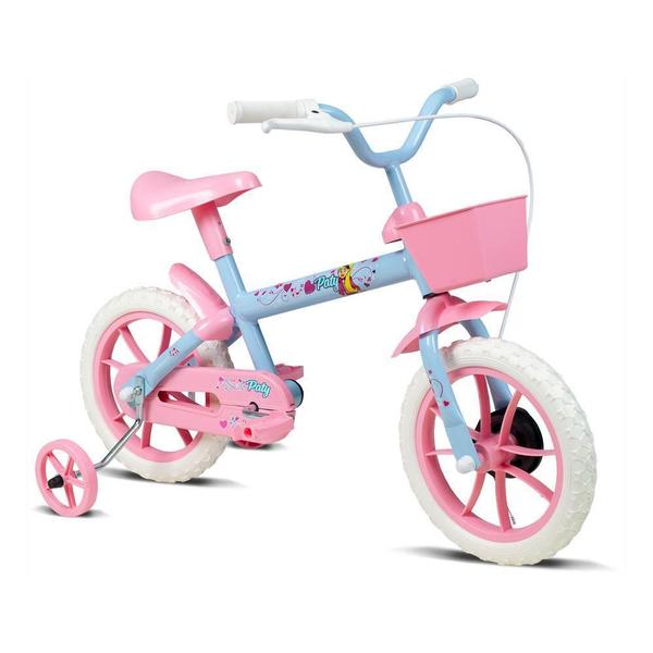 Imagem de Bicicleta Infantil Aro 12 Rodinhas Cestinha Paty Rosa Verden