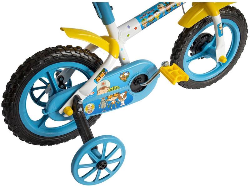 Imagem de Bicicleta Infantil Aro 12 Styll Baby  - Clubinho Salva Vidas Azul e Branco com Rodinhas