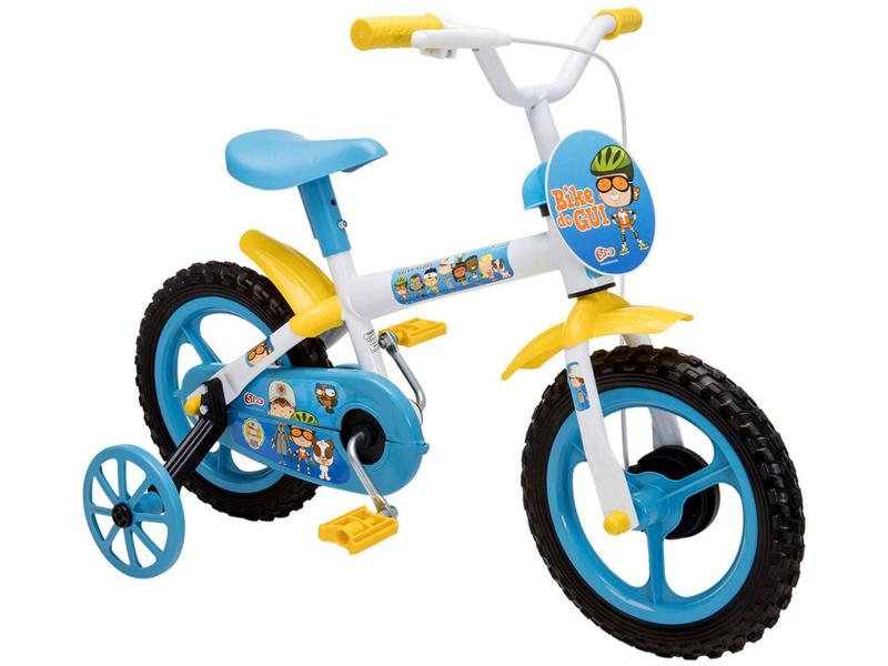 Imagem de Bicicleta Infantil Aro 12 Styll Baby  - Clubinho Salva Vidas Azul e Branco com Rodinhas