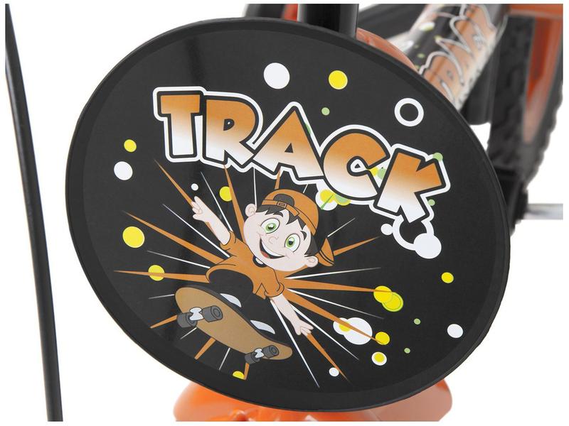 Imagem de Bicicleta Infantil Aro 12 Track & Bikes Arco Iris Preto e Laranja com Rodinhas