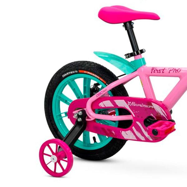 Imagem de Bicicleta Infantil Aro 14 First Pro Com Rodinhas Menina Nathor