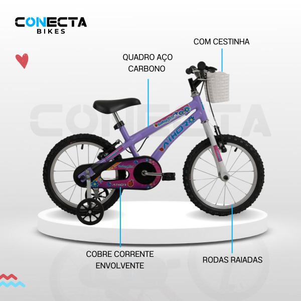 Imagem de Bicicleta Infantil Aro 16 Athor Baby Girl Feminina C/Rodinha