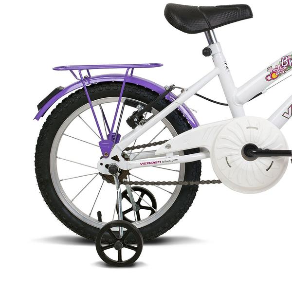 Imagem de Bicicleta Infantil Aro 16 Breeze Lilás Com Rodinhas De Treinamento Menina Verden