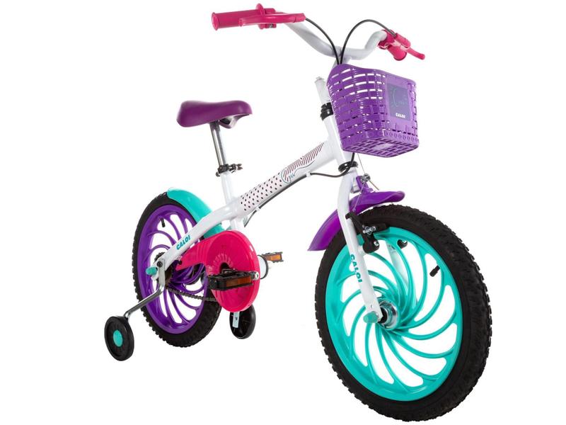 Imagem de Bicicleta Infantil Aro 16 Caloi Ceci Branca - com Rodinhas com Cestinha