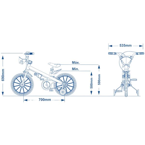 Imagem de Bicicleta Infantil Aro 16" com Rodinhas Ariel A Pequena Sereia Disney Nathor - 101250160005